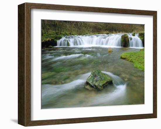 Waterfall on River Lathkill, Lathkill Dale, Peak District National Park, Derbyshire, England-Pearl Bucknell-Framed Photographic Print