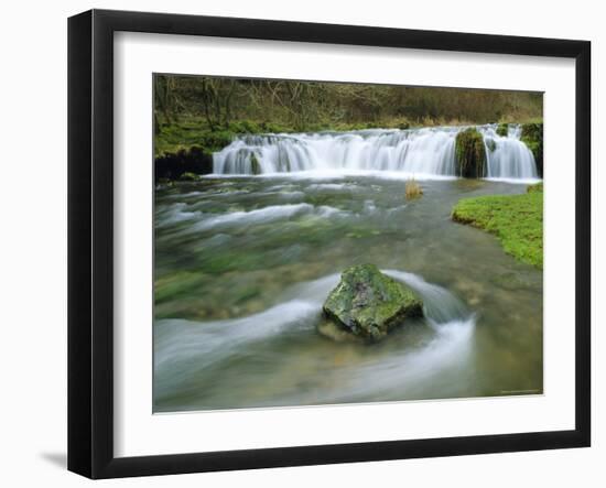 Waterfall on River Lathkill, Lathkill Dale, Peak District National Park, Derbyshire, England-Pearl Bucknell-Framed Photographic Print