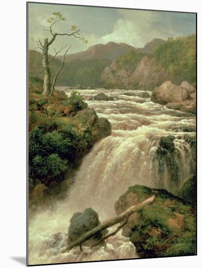 Waterfall on River Neath, South Wales-James Burrell Smith-Mounted Giclee Print