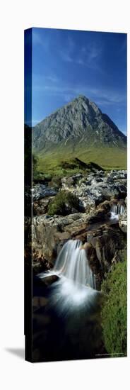 Waterfall on the River Coupall with Buachaille Etive Mor in Background, Western Highlands, Scotland-Lee Frost-Stretched Canvas