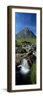 Waterfall on the River Coupall with Buachaille Etive Mor in Background, Western Highlands, Scotland-Lee Frost-Framed Photographic Print