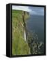 Waterfall over Cliff into the Sea, the Kilt Rock, Isle of Skye, Scotland, United Kingdom, Europe-David Hughes-Framed Stretched Canvas