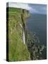 Waterfall over Cliff into the Sea, the Kilt Rock, Isle of Skye, Scotland, United Kingdom, Europe-David Hughes-Stretched Canvas