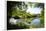 Waterfall, Pond, Bamboo Grove and Straw Roof Hut at West Lake, Hangzhou, Zhejiang, China-Andreas Brandl-Framed Photographic Print