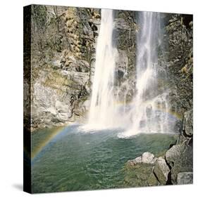 Waterfall Pool Rainbow-null-Stretched Canvas