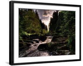 Waterfall, River Severn, Hafren Forest, Wales-Clive Nolan-Framed Photographic Print