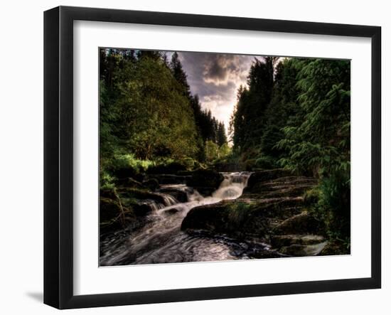 Waterfall, River Severn, Hafren Forest, Wales-Clive Nolan-Framed Photographic Print