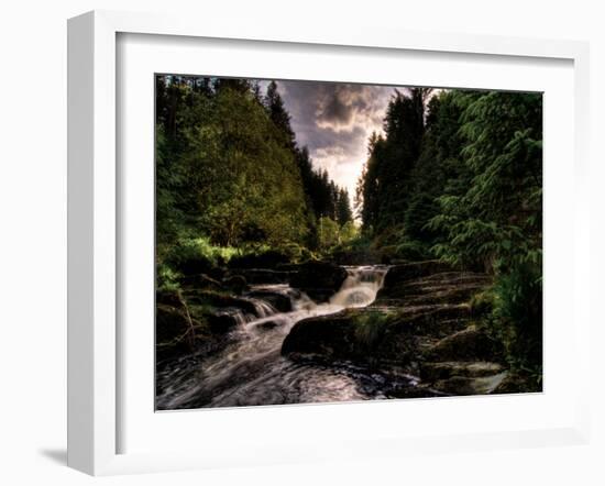 Waterfall, River Severn, Hafren Forest, Wales-Clive Nolan-Framed Photographic Print