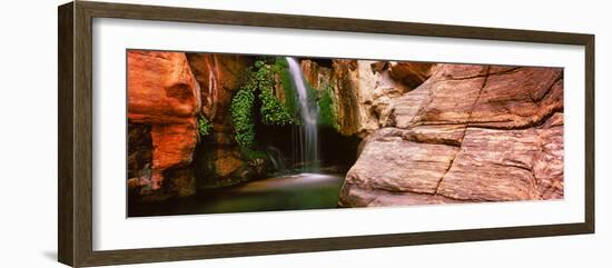 Waterfall Rushing Through the Rocks, Redwall Cavern, Grand Canyon National Park, Arizona, USA-null-Framed Photographic Print