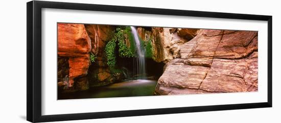 Waterfall Rushing Through the Rocks, Redwall Cavern, Grand Canyon National Park, Arizona, USA-null-Framed Photographic Print