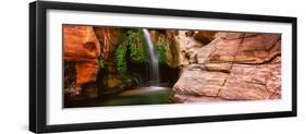 Waterfall Rushing Through the Rocks, Redwall Cavern, Grand Canyon National Park, Arizona, USA-null-Framed Photographic Print