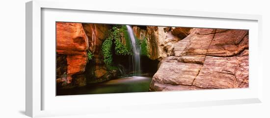 Waterfall Rushing Through the Rocks, Redwall Cavern, Grand Canyon National Park, Arizona, USA-null-Framed Photographic Print