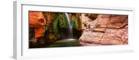 Waterfall Rushing Through the Rocks, Redwall Cavern, Grand Canyon National Park, Arizona, USA-null-Framed Photographic Print