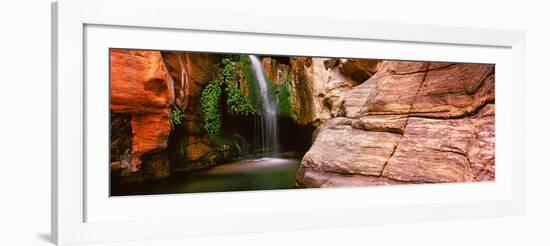 Waterfall Rushing Through the Rocks, Redwall Cavern, Grand Canyon National Park, Arizona, USA-null-Framed Photographic Print