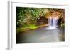 Waterfall Spilling into Coy Fish or Goldfish Pond-Rob Hainer-Framed Photographic Print