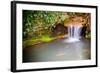 Waterfall Spilling into Coy Fish or Goldfish Pond-Rob Hainer-Framed Photographic Print