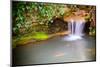 Waterfall Spilling into Coy Fish or Goldfish Pond-Rob Hainer-Mounted Photographic Print