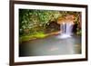 Waterfall Spilling into Coy Fish or Goldfish Pond-Rob Hainer-Framed Photographic Print