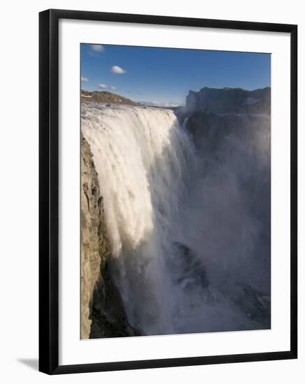 Waterfall Splashing into Gorge, Dettifoss, Jokulsarglijufur National Park, Iceland, Polar Regions-Michael Runkel-Framed Photographic Print
