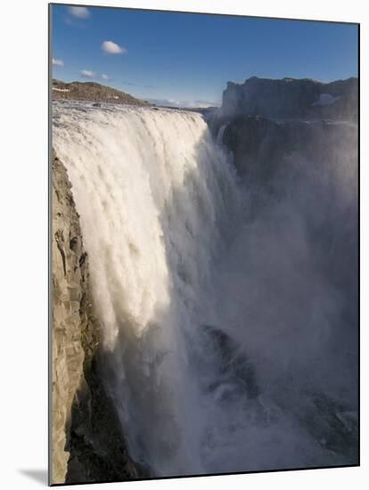 Waterfall Splashing into Gorge, Dettifoss, Jokulsarglijufur National Park, Iceland, Polar Regions-Michael Runkel-Mounted Photographic Print