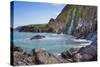 Waterfall, Tresaith Beach, Ceredigion, West Wales, United Kingdom, Europe-Billy Stock-Stretched Canvas