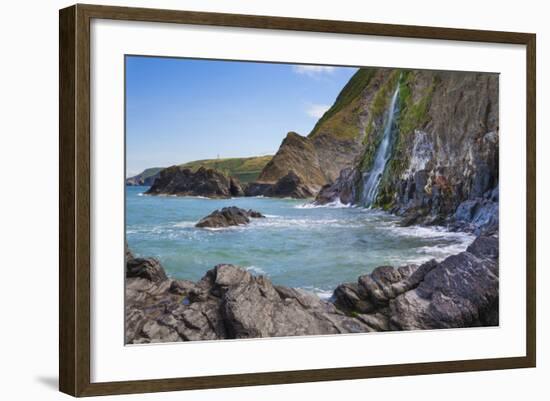 Waterfall, Tresaith Beach, Ceredigion, West Wales, United Kingdom, Europe-Billy Stock-Framed Photographic Print