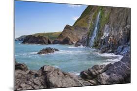 Waterfall, Tresaith Beach, Ceredigion, West Wales, United Kingdom, Europe-Billy Stock-Mounted Photographic Print