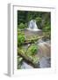 Waterfall with a Fallen Tree, Fairy Glen Rspb Reserve, Inverness-Shire, Scotland, UK, July-Peter Cairns-Framed Photographic Print