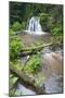 Waterfall with a Fallen Tree, Fairy Glen Rspb Reserve, Inverness-Shire, Scotland, UK, July-Peter Cairns-Mounted Photographic Print