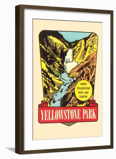 Waterfall, Yellowstone National Park, Montana-null-Framed Art Print