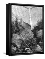 Waterfall, Yosemite National Park, California, 19th Century-Paul Huet-Framed Stretched Canvas