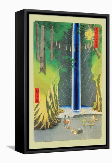 Waterfall-Ando Hiroshige-Framed Stretched Canvas
