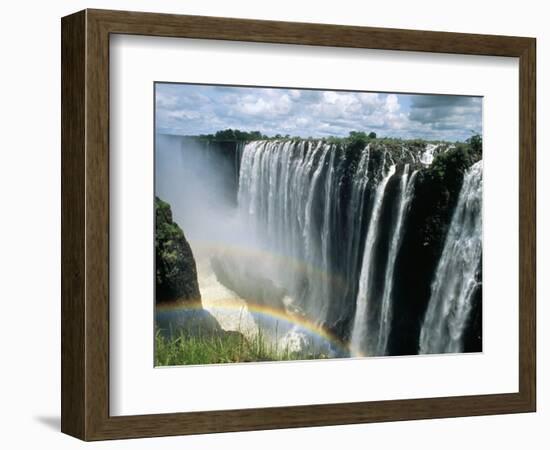 Waterfalls and Rainbows, Victoria Falls, Unesco World Heritage Site, Zambia, Africa-D H Webster-Framed Photographic Print