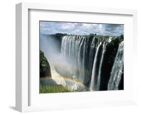 Waterfalls and Rainbows, Victoria Falls, Unesco World Heritage Site, Zambia, Africa-D H Webster-Framed Photographic Print