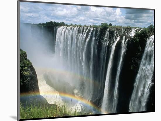 Waterfalls and Rainbows, Victoria Falls, Unesco World Heritage Site, Zambia, Africa-D H Webster-Mounted Photographic Print