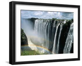 Waterfalls and Rainbows, Victoria Falls, Unesco World Heritage Site, Zambia, Africa-D H Webster-Framed Photographic Print