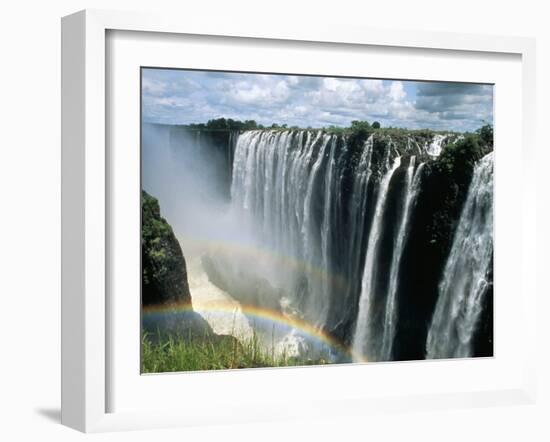 Waterfalls and Rainbows, Victoria Falls, Unesco World Heritage Site, Zambia, Africa-D H Webster-Framed Photographic Print