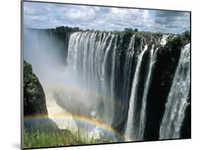 Waterfalls and Rainbows, Victoria Falls, Unesco World Heritage Site, Zambia, Africa-D H Webster-Mounted Photographic Print
