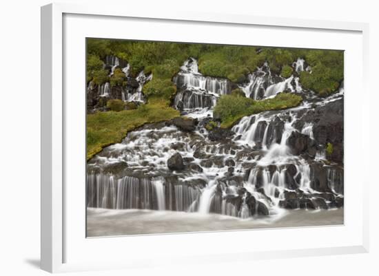 Waterfalls at Hraunfossar, Iceland, Polar Regions-James-Framed Photographic Print