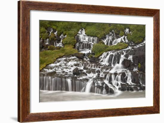 Waterfalls at Hraunfossar, Iceland, Polar Regions-James-Framed Photographic Print