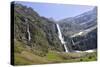 Waterfalls Cascade Down the Karst Limestone Cliffs of the Cirque De Gavarnie-Nick Upton-Stretched Canvas