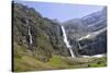 Waterfalls Cascade Down the Karst Limestone Cliffs of the Cirque De Gavarnie-Nick Upton-Stretched Canvas