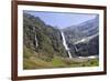 Waterfalls Cascade Down the Karst Limestone Cliffs of the Cirque De Gavarnie-Nick Upton-Framed Photographic Print