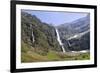 Waterfalls Cascade Down the Karst Limestone Cliffs of the Cirque De Gavarnie-Nick Upton-Framed Photographic Print