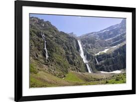 Waterfalls Cascade Down the Karst Limestone Cliffs of the Cirque De Gavarnie-Nick Upton-Framed Photographic Print