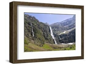 Waterfalls Cascade Down the Karst Limestone Cliffs of the Cirque De Gavarnie-Nick Upton-Framed Photographic Print