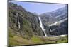 Waterfalls Cascade Down the Karst Limestone Cliffs of the Cirque De Gavarnie-Nick Upton-Mounted Photographic Print