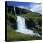 Waterfalls Near Seydisfjordur, East Iceland, Polar Regions-David Lomax-Stretched Canvas