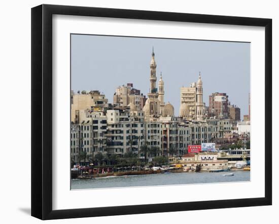 Waterfront and Al-Mursi Mosque, Alexandria, Egypt, North Africa, Africa-Schlenker Jochen-Framed Photographic Print