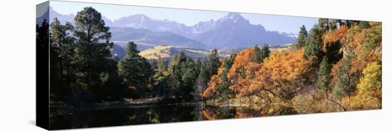 Waterfront and Mountain Range, Uncompahgre National Forest, Colorado, USA-null-Stretched Canvas